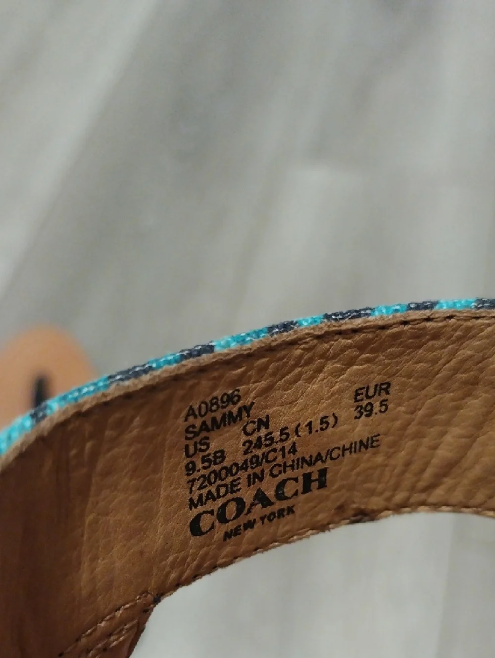 Coach Women’s Teal & Black Sandals - Picture 9 of 17